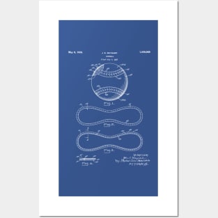 Baseball Patent - Softball Art - Blueprint Posters and Art